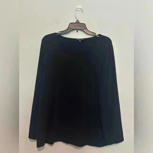 Tops - Eileen Fisher Womens Jersey Scoop Neck Long Sleeve Top Blouse Size XL Blue/Black